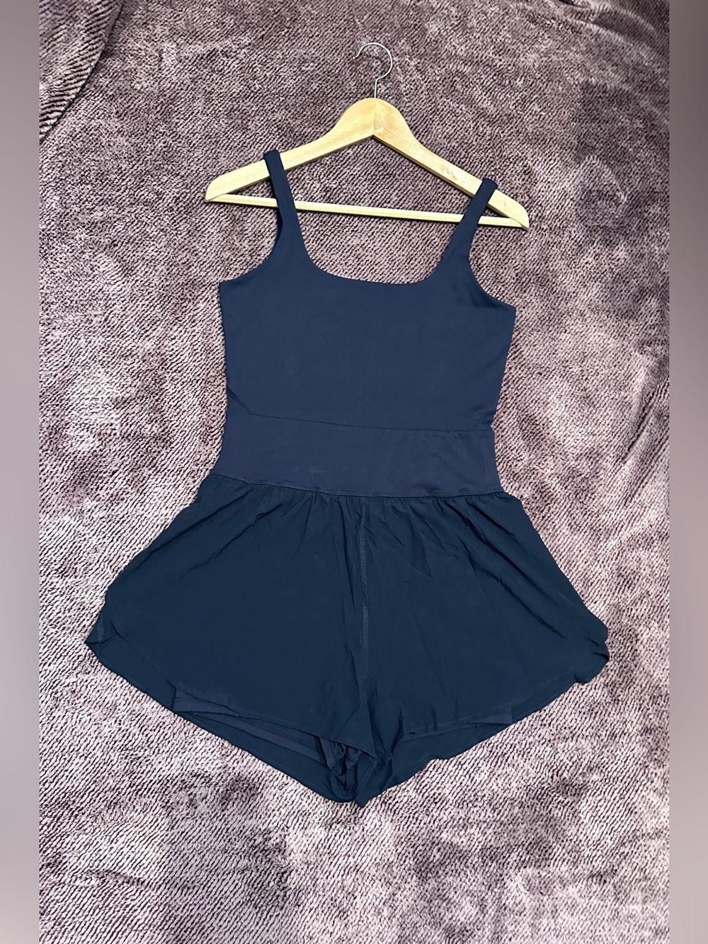 Classic Navy Sleeveless Romper with Scoop Neck